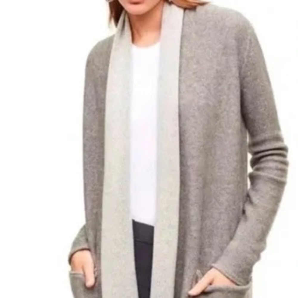 Aritzia Babaton Beekman Open Cardigan Wool Cashmere Sweater Grey Size Small